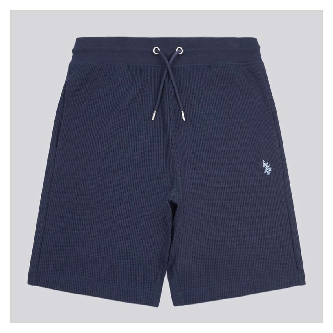 Navy Waffle Knit Drawstring Shorts main product photo