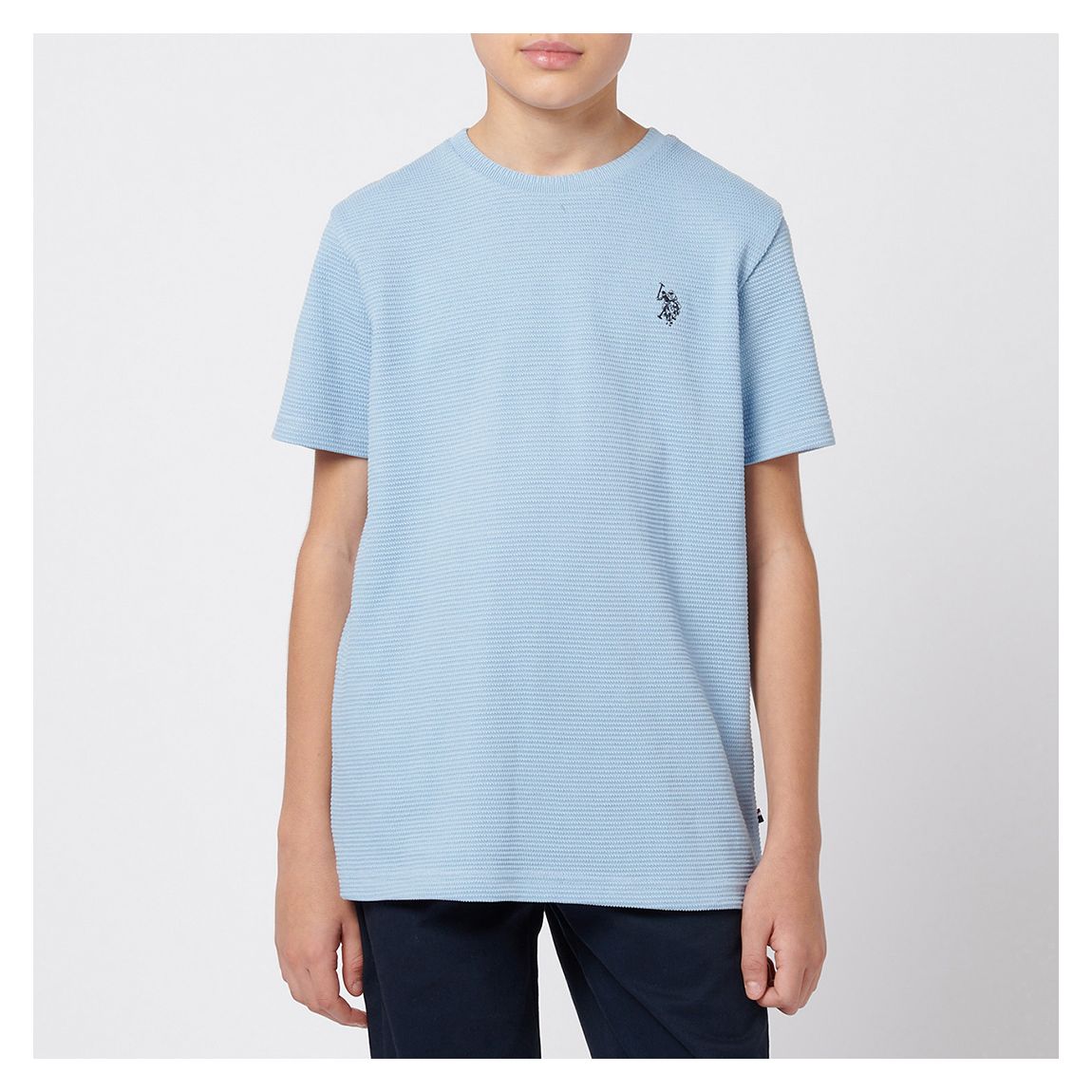 Boy's Light Blue Texture Cotton T-Shirt main product photo