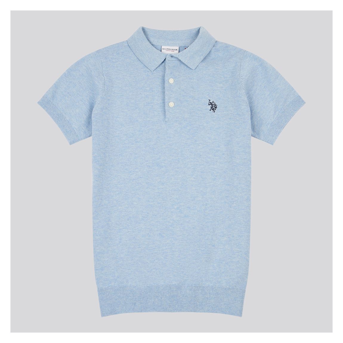 Light Blue Combed Cotton Short Sleeve Polo Shirt main product photo