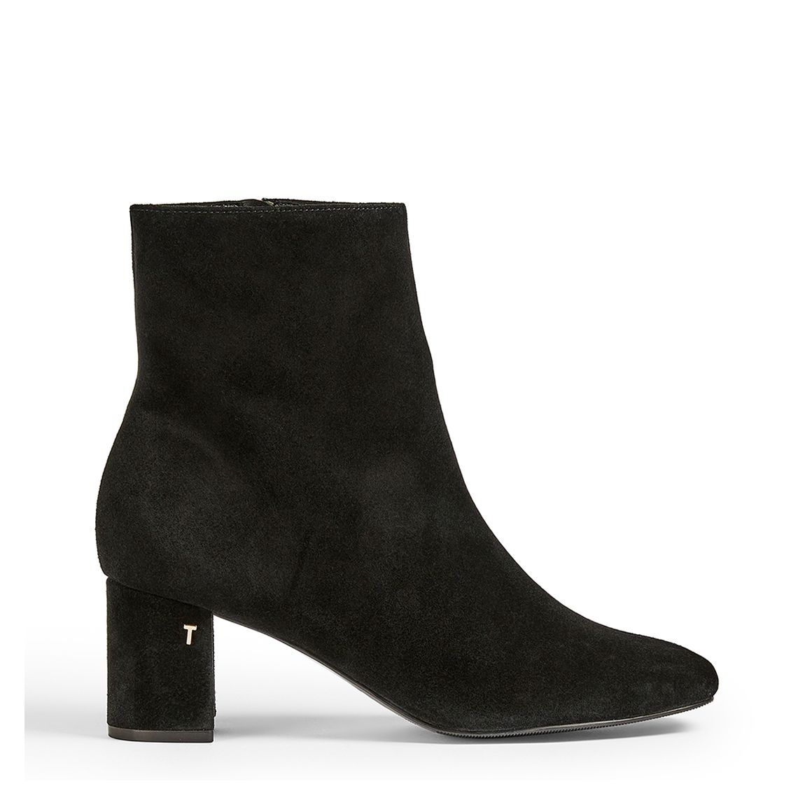 Black Neomie Suede Heeled Ankle Boot main product photo