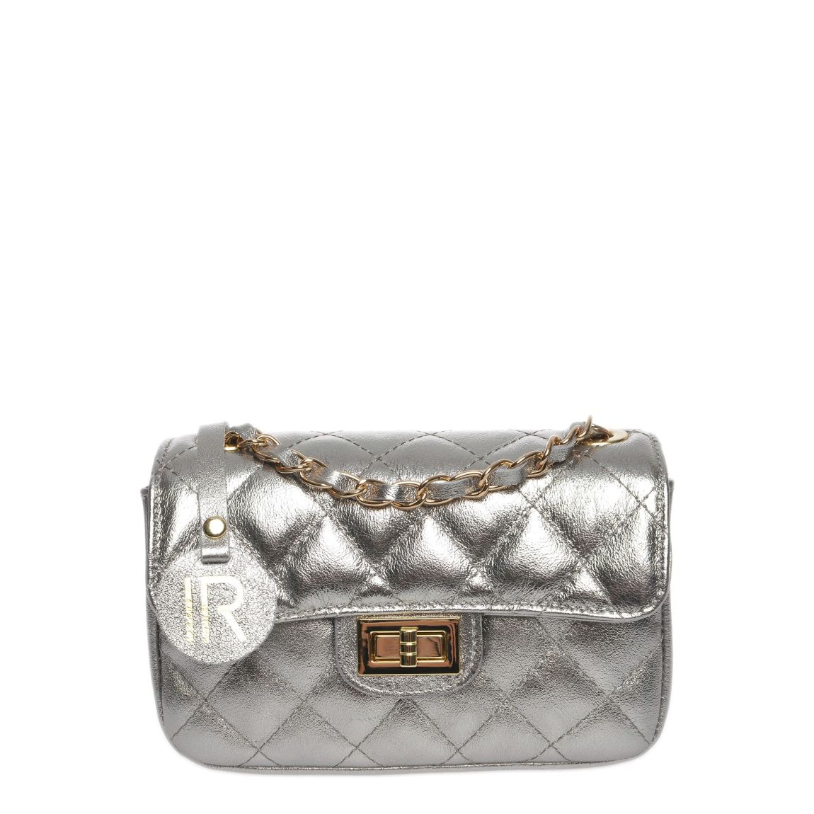 Silver Italian Leather Crossbody Bag main product photo