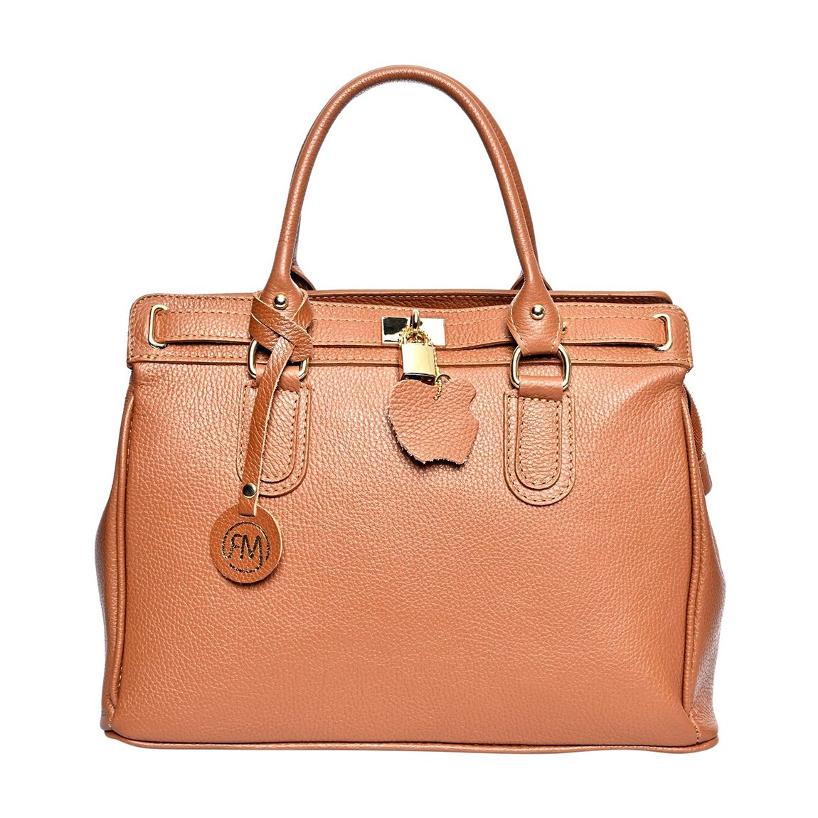 Orange Leather Handbag By Roberta M main product photo