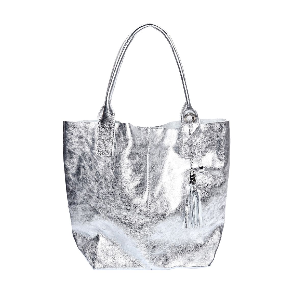 Gold Leather Crossbody Bag By Roberta M main product photo