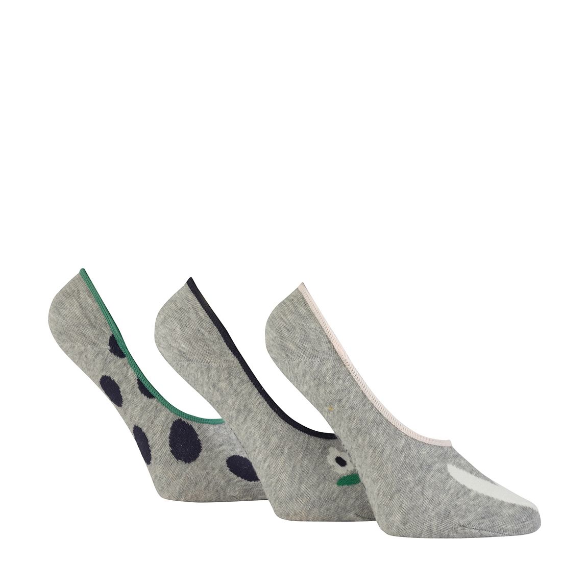 Light Grey 3 Pack With Flowers, Hearts, Spots main product photo
