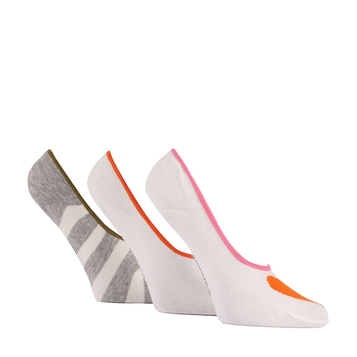 Snow 3 Pack With Pink Flower, Grey Stripes And Heart main product photo