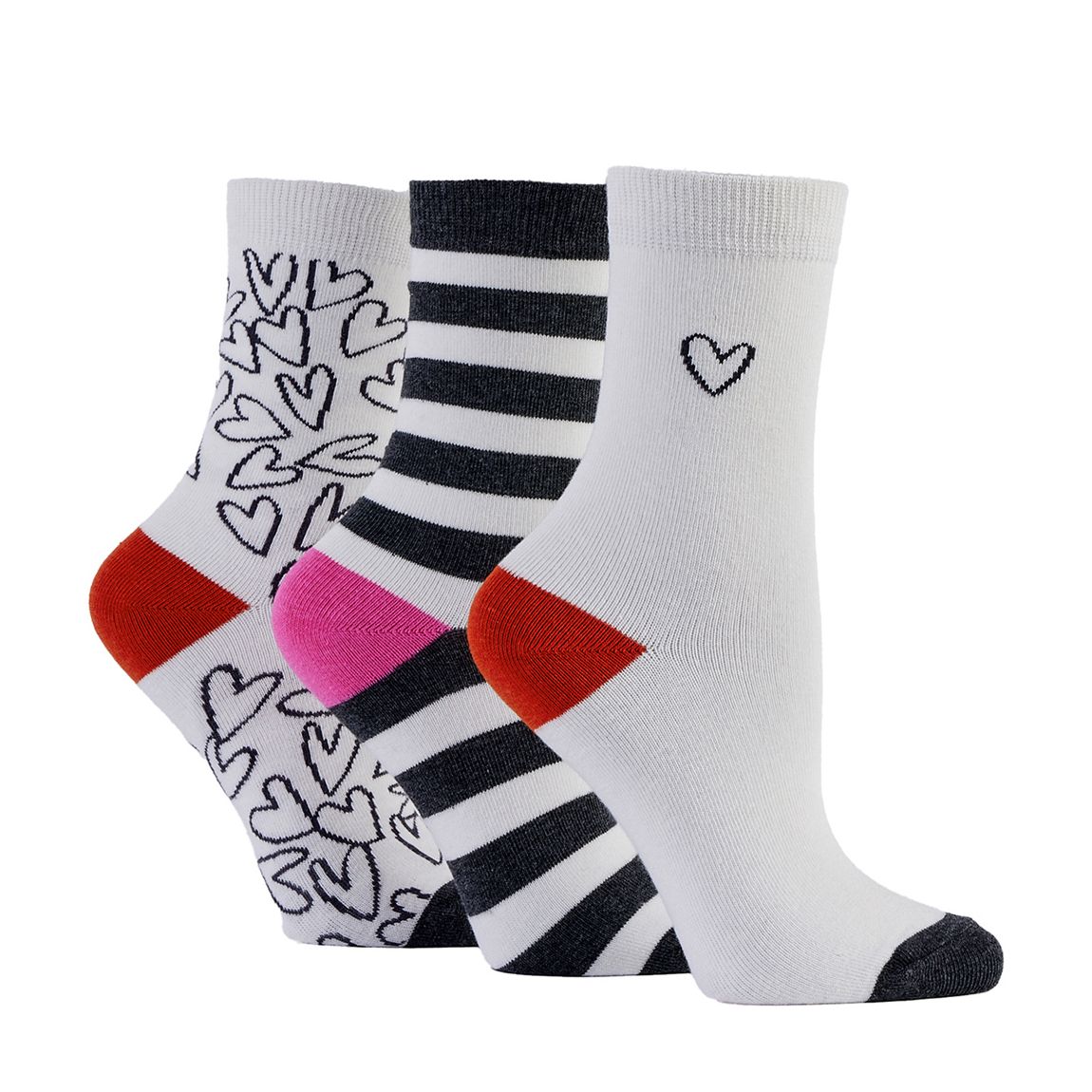 Jacquard Chalk 3 Pack With Cha Heart Outlines, Charcoal Stripes main product photo
