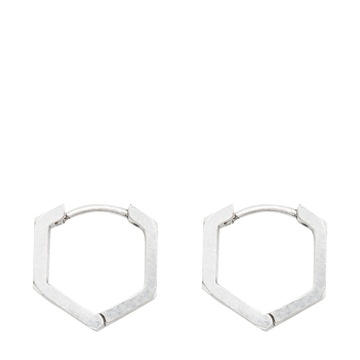 Silver Small Hex Hoop Earrings main product photo