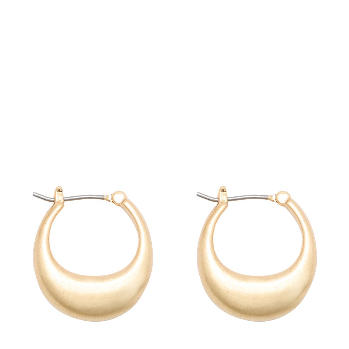 Gold Sculpted Tube Hoop Earrings main product photo
