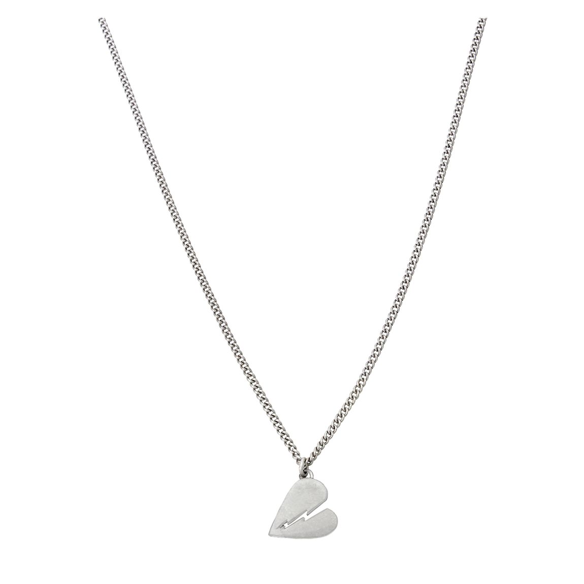 Silver Broken Heart Short Pendant Necklace main product photo