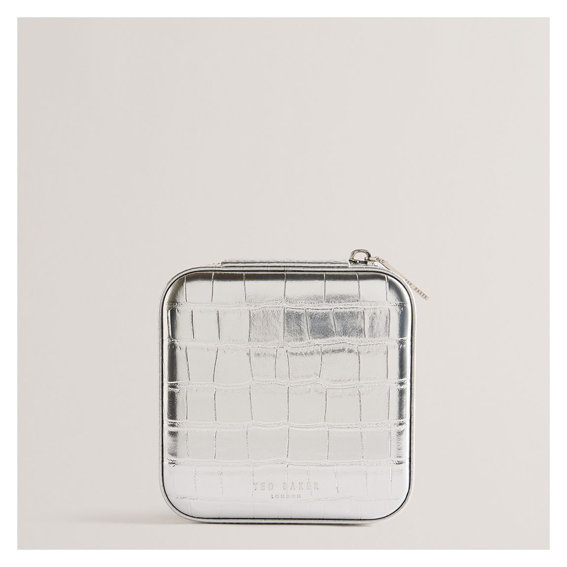 Silver Croc Effect Jewellery Case main product photo