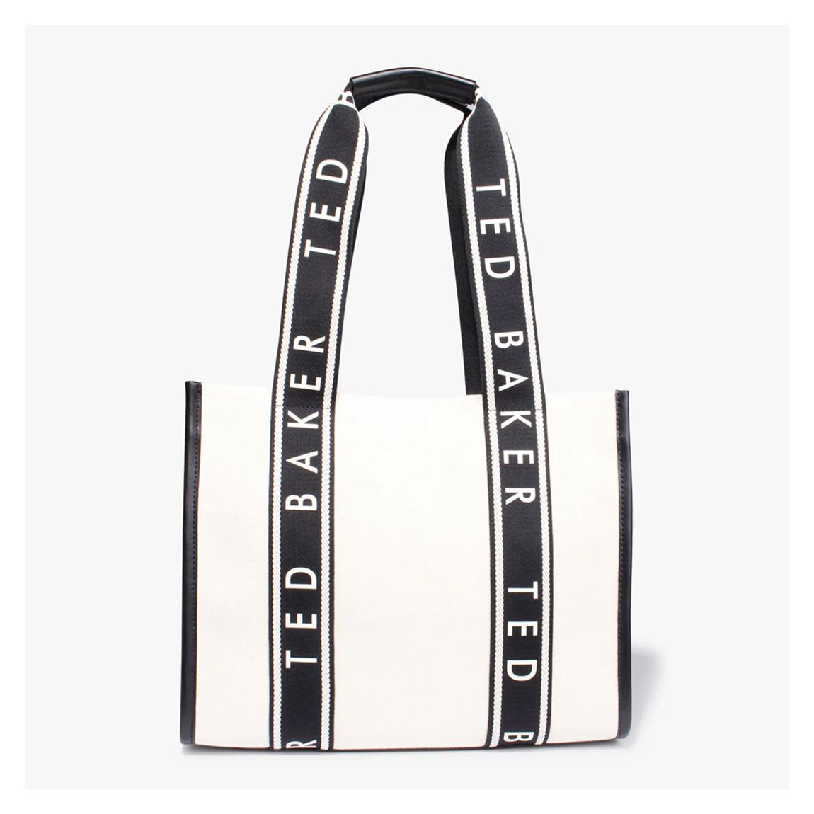 White Georjia Branded Webbing Medium Canvas Bag main product photo