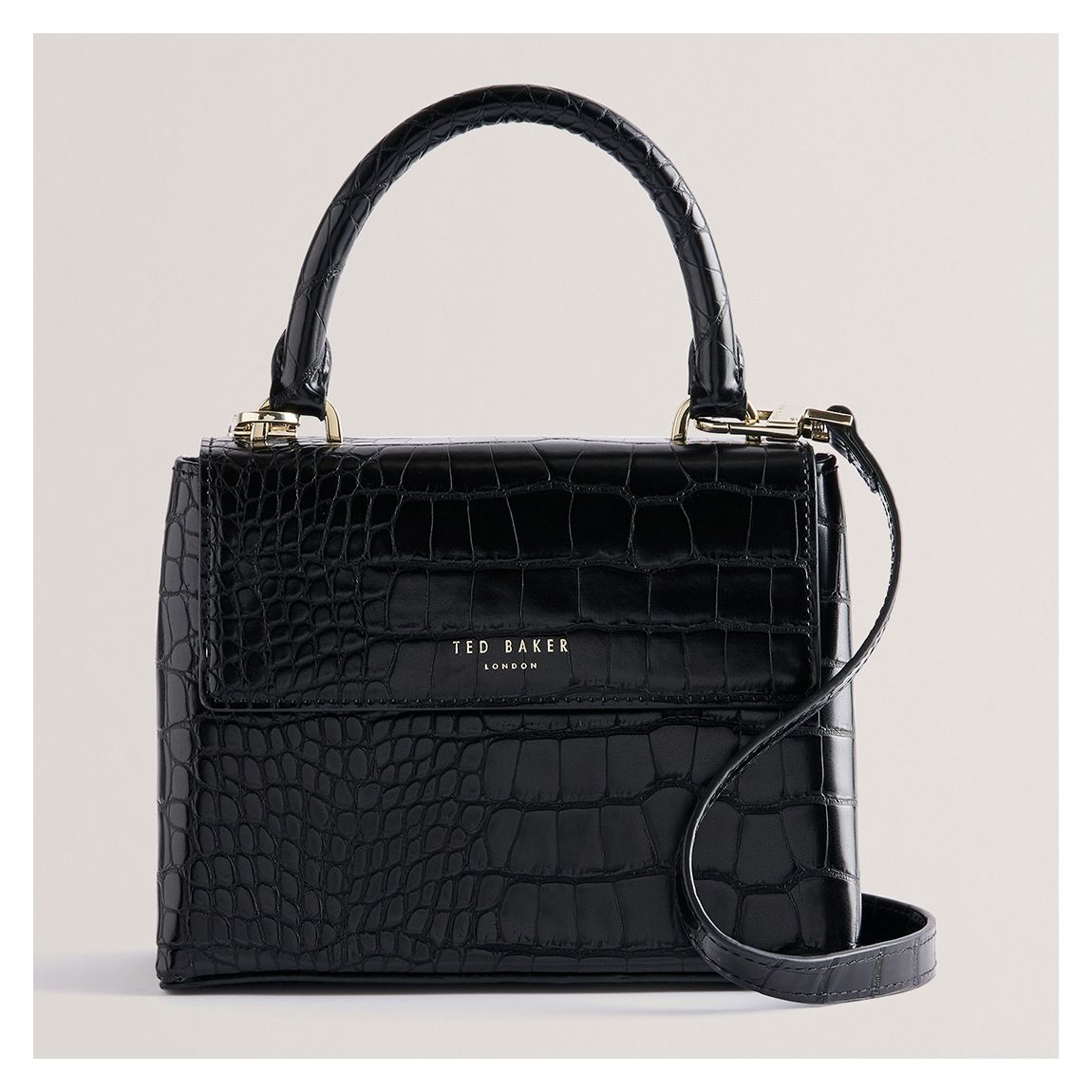 Black Croc Effect Mini Bag main product photo