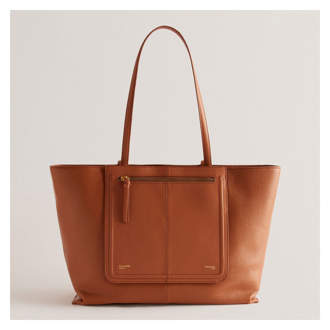 Brown Grainy Leather Tote Bag main product photo