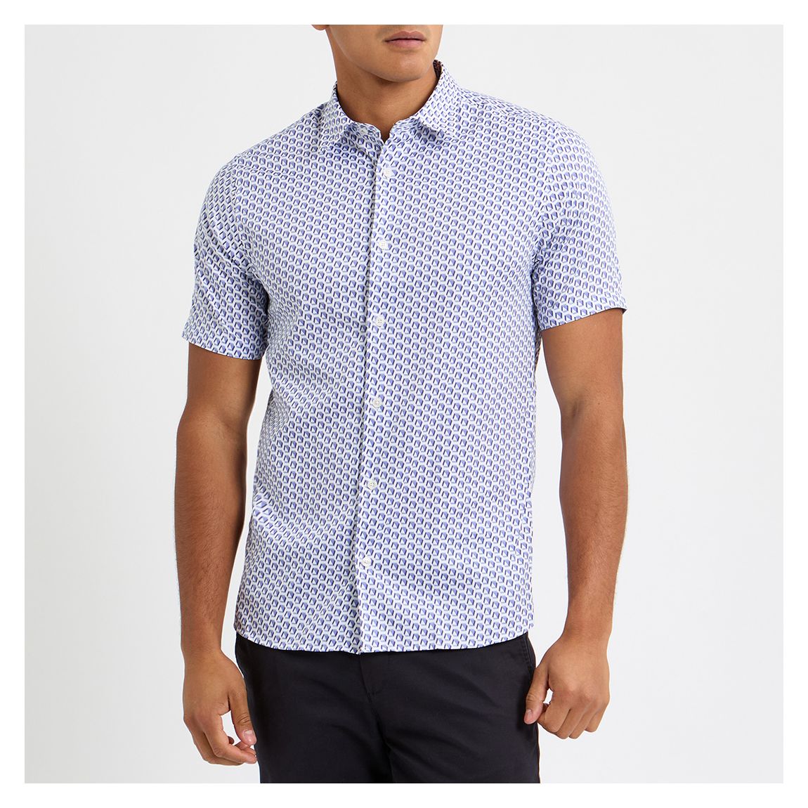 Blue Joshsho Hex Geo Shirt main product photo