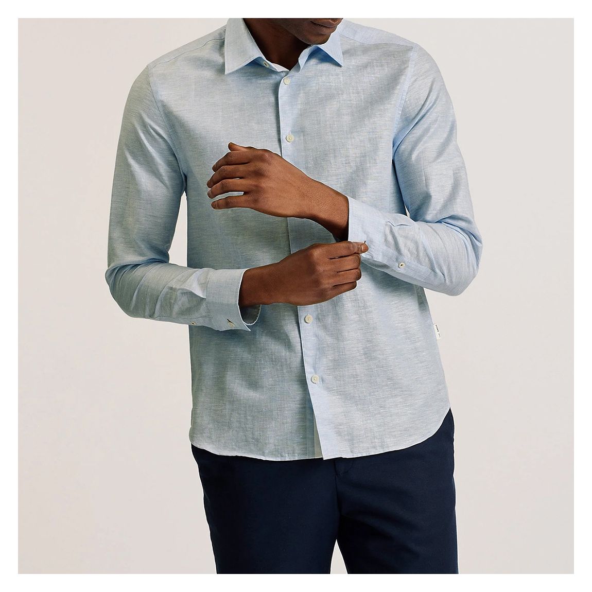 Blue Romeos Ls Linen Shirt main product photo