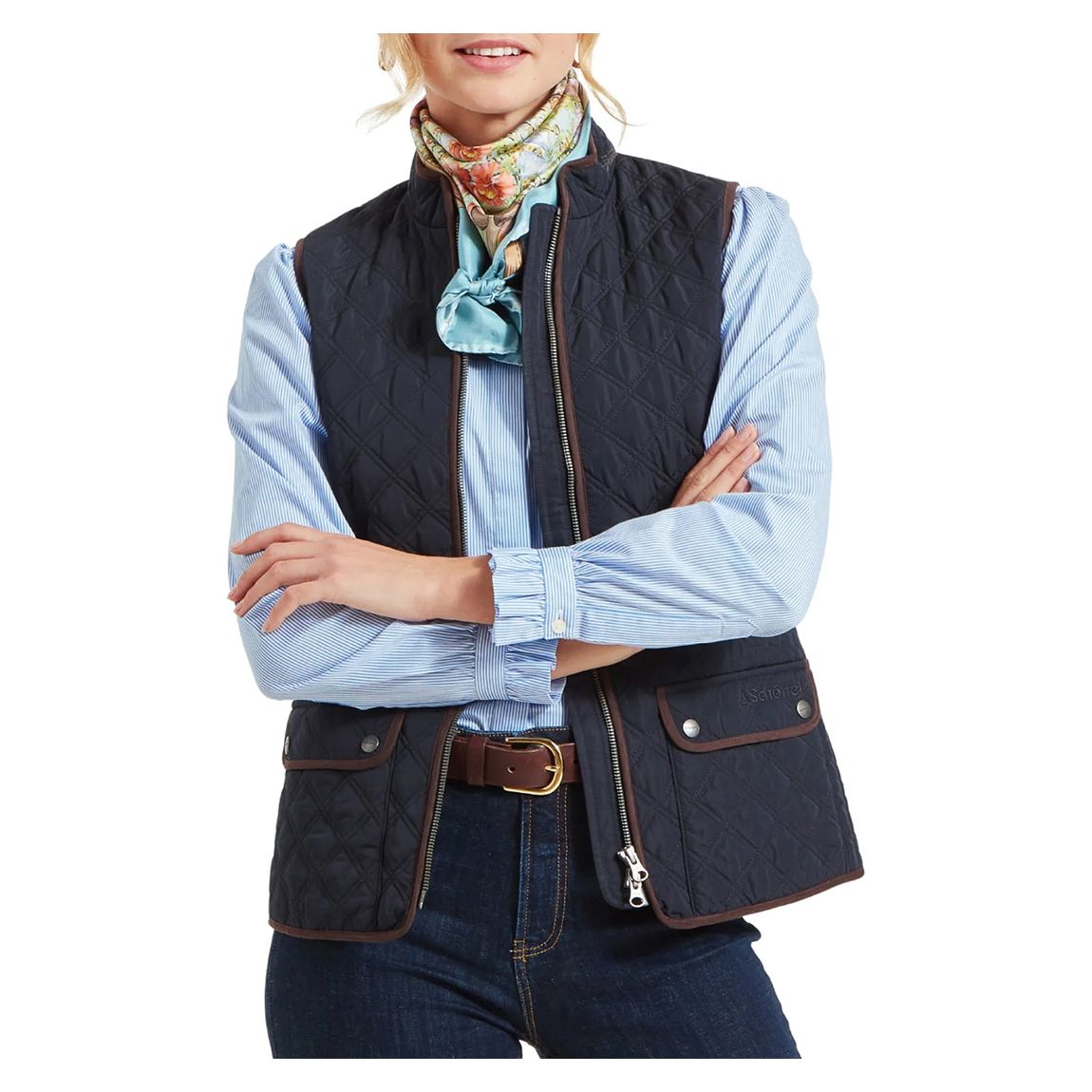 Navy Quilted Gilet main product photo