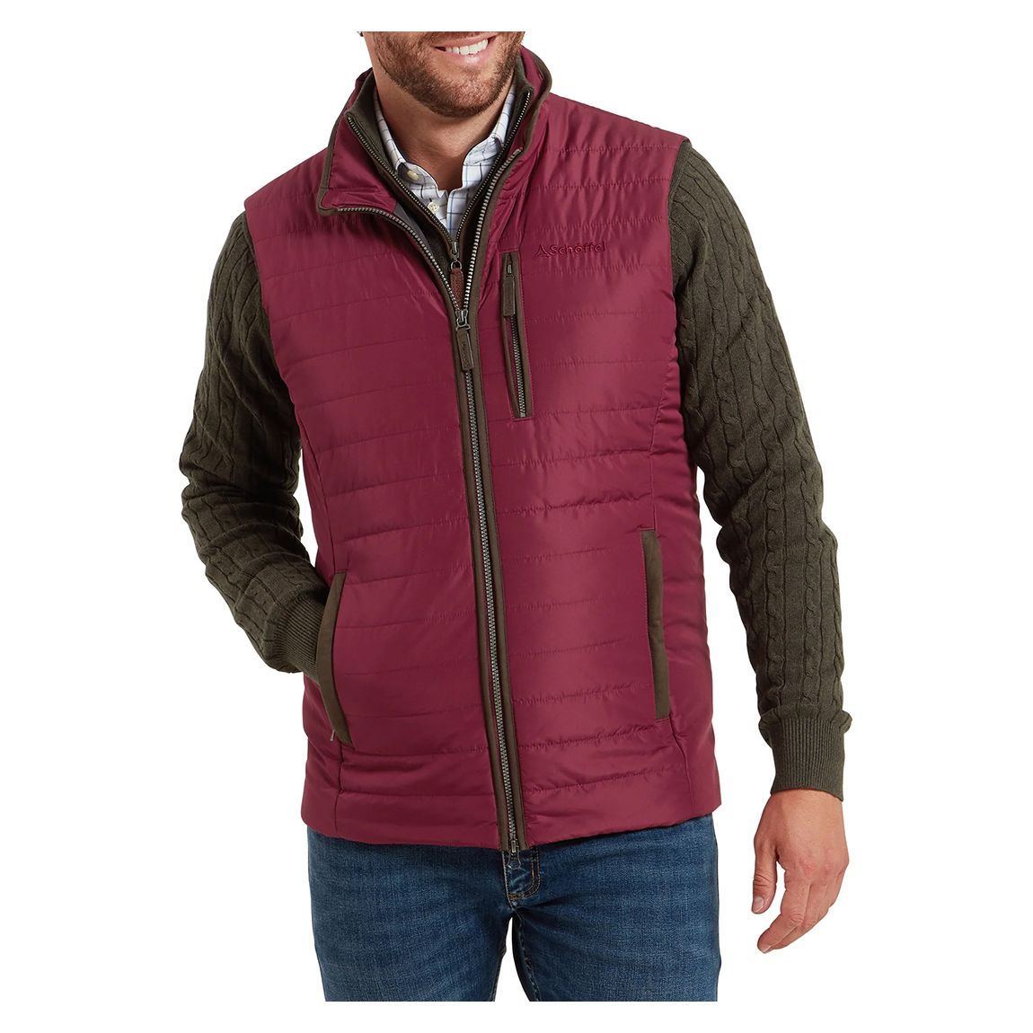 Burgundy Brora Gilet main product photo