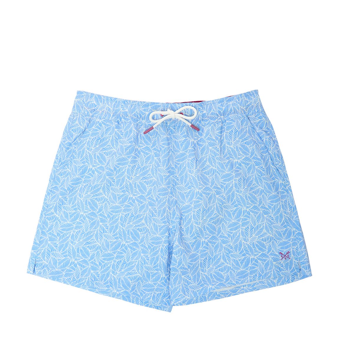 Blue Leaf Print Swim Shorts main product photo