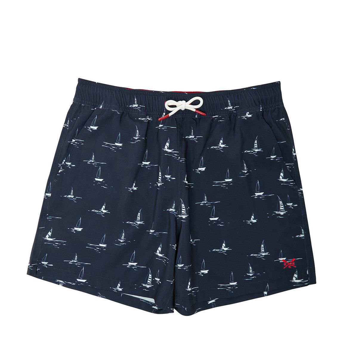 Navy Boat Print Swim Shorts main product photo