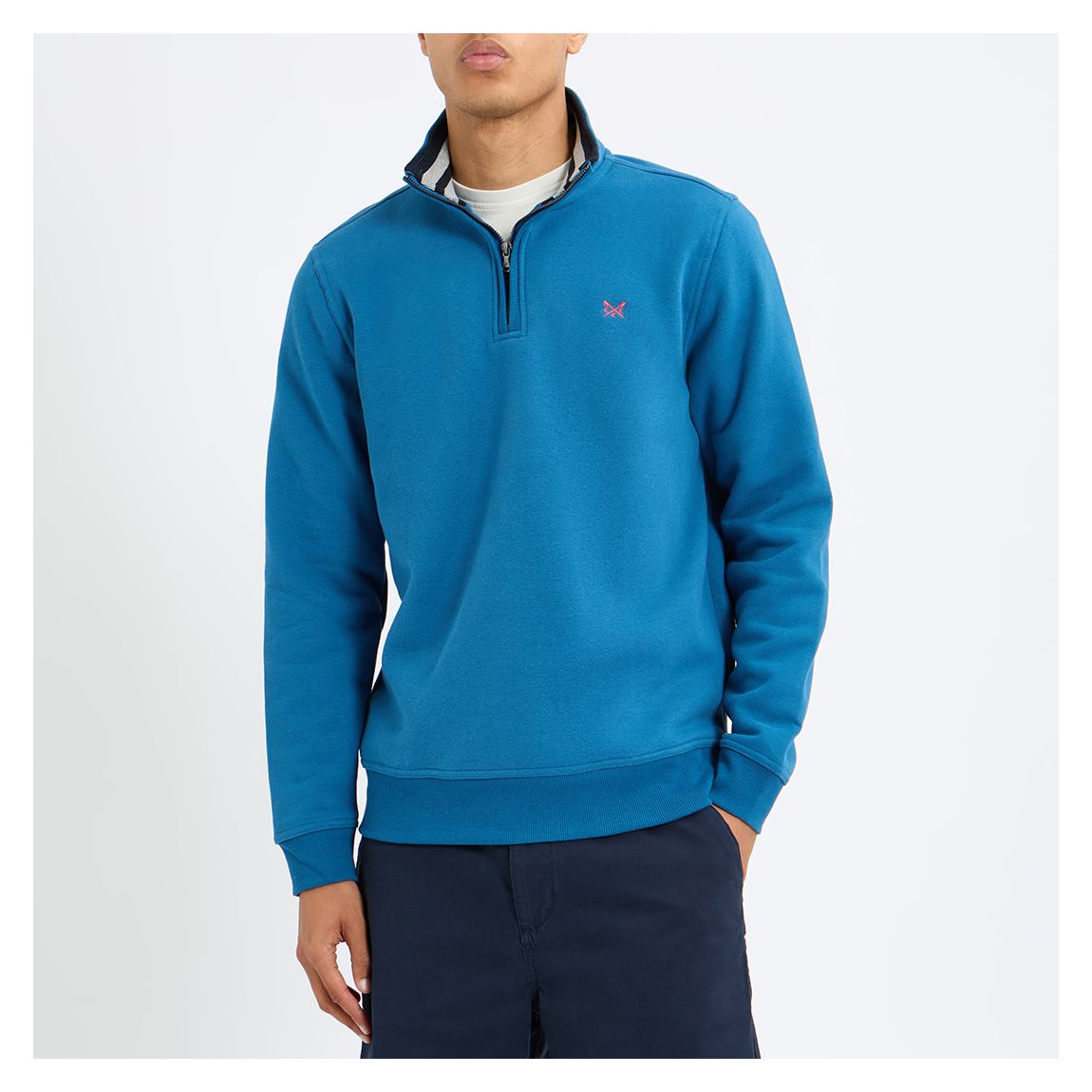 Blue 1/2 Zip Solid Sweatshirt main product photo