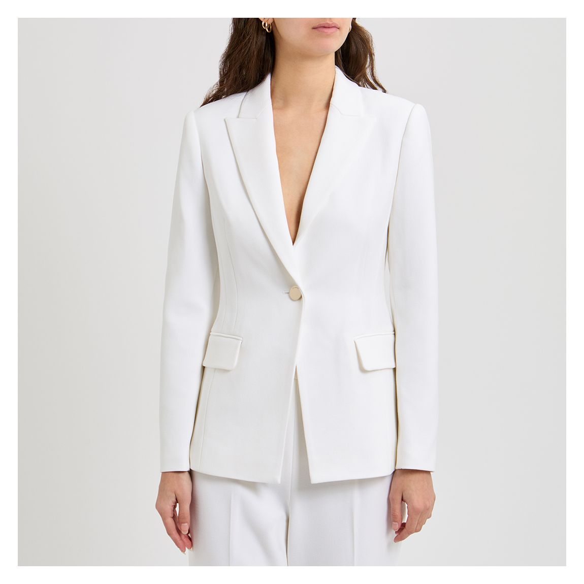 White Single Breasted Tailored Blazer main product photo