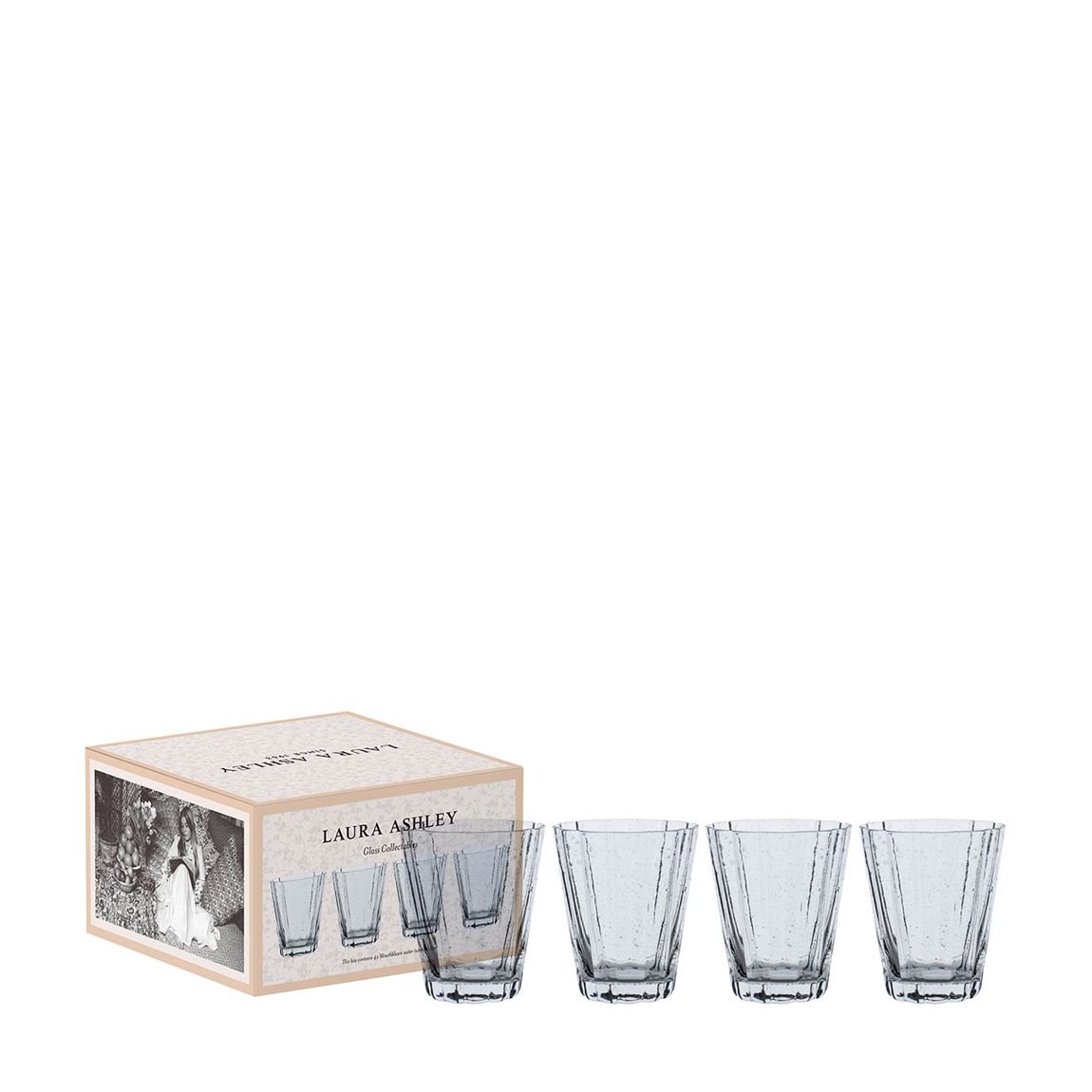 Set of 4 Collectables Clear Water Glasses, 25cl main product photo