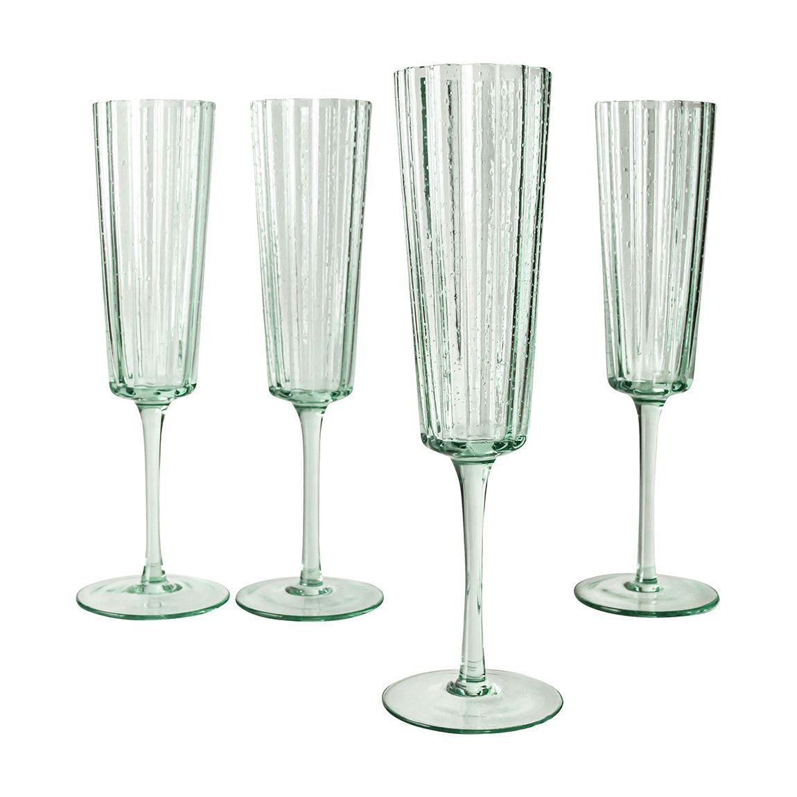 Set of 4 Collectables Green Champagne Glasses, 21cl main product photo