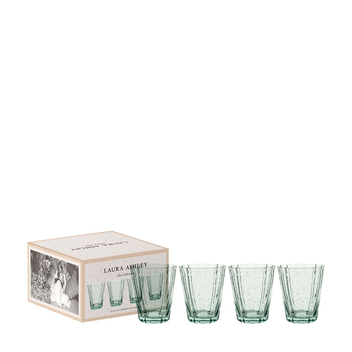 Set of 4 Collectables Green Water Glasses, 25cl main product photo