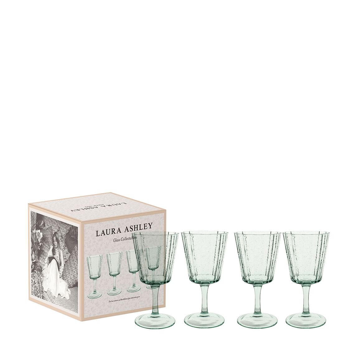 Set of 4 Collectables Green White Wine Glasses, 27cl main product photo