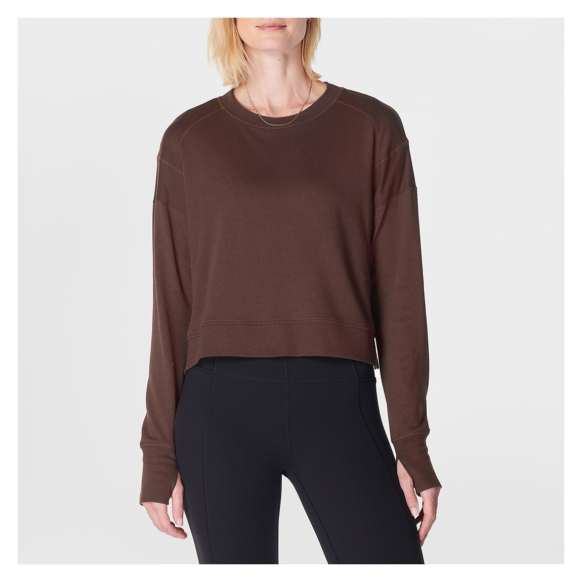 After Class Crop Sweatshirt - Cacao Brown main product photo