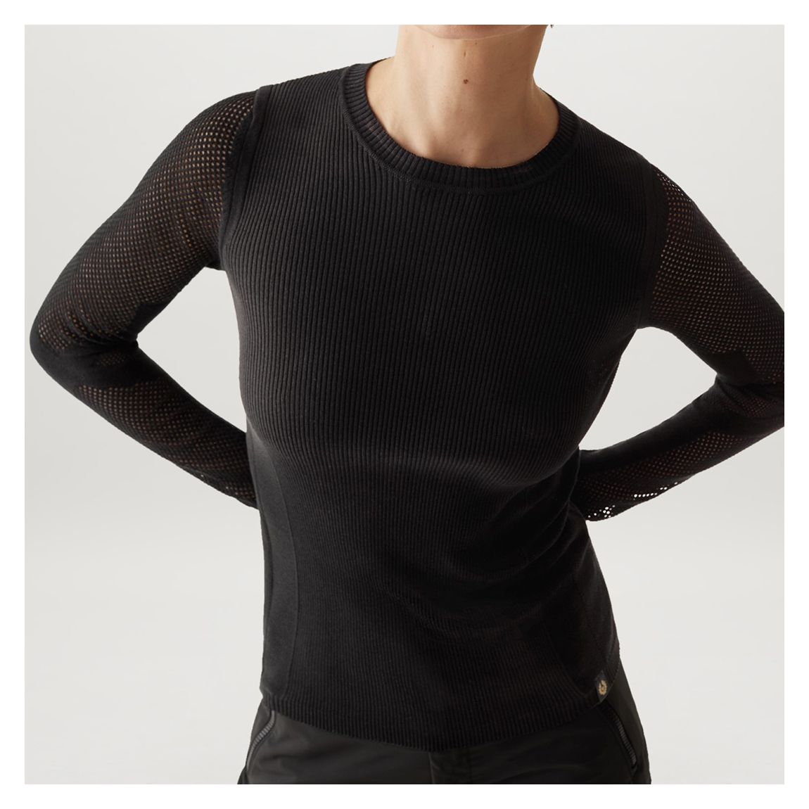 Black Kai Crew Neck Cotton Jumper main product photo