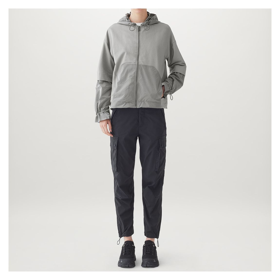 Grey Torque Zip Through Sweatshirt main product photo