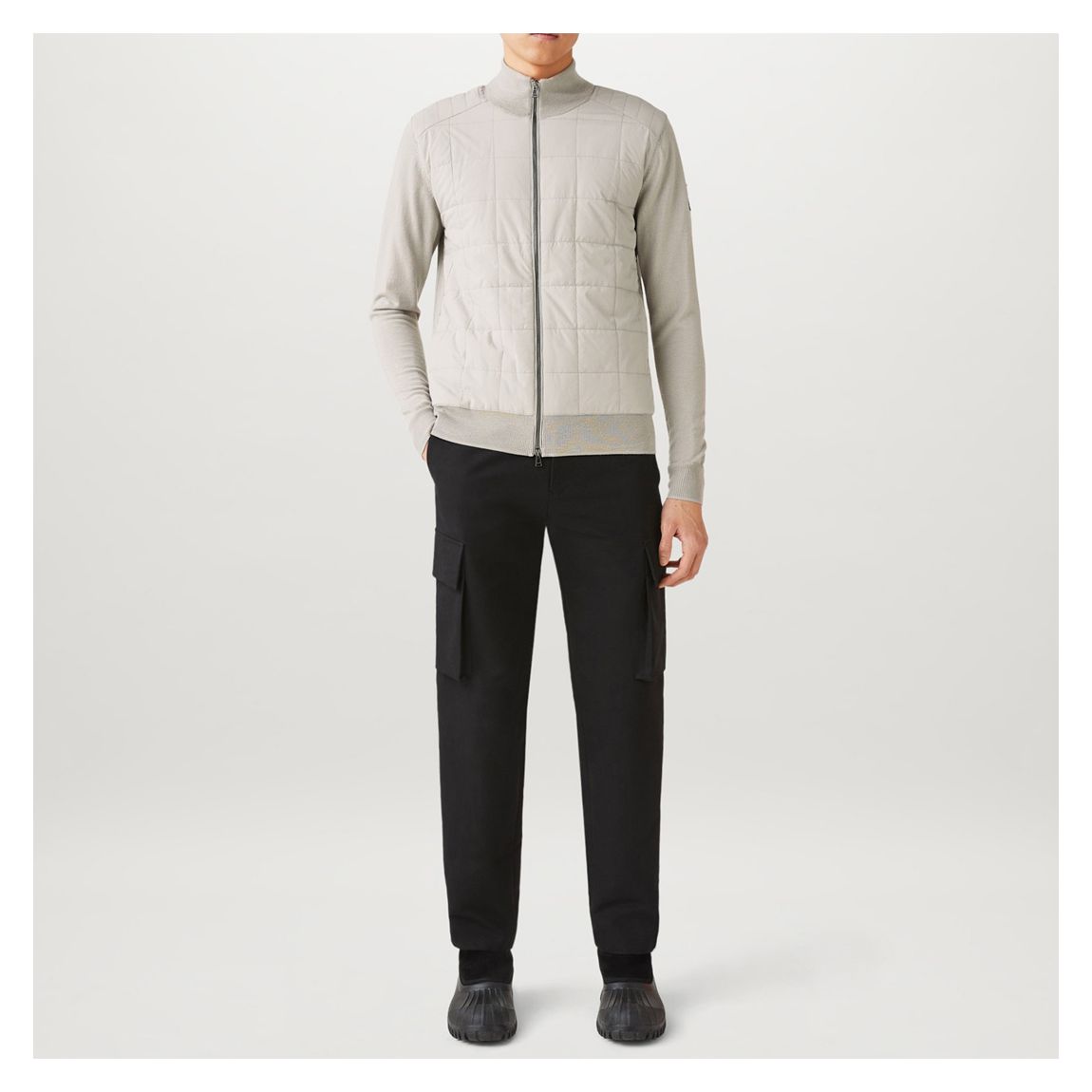 Grey Kelbrook Zip Up Wool Cardigan main product photo