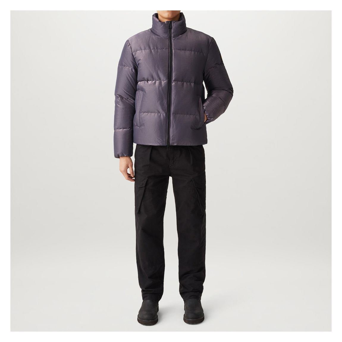 Purple Grid Paxton Puffer Jacket main product photo