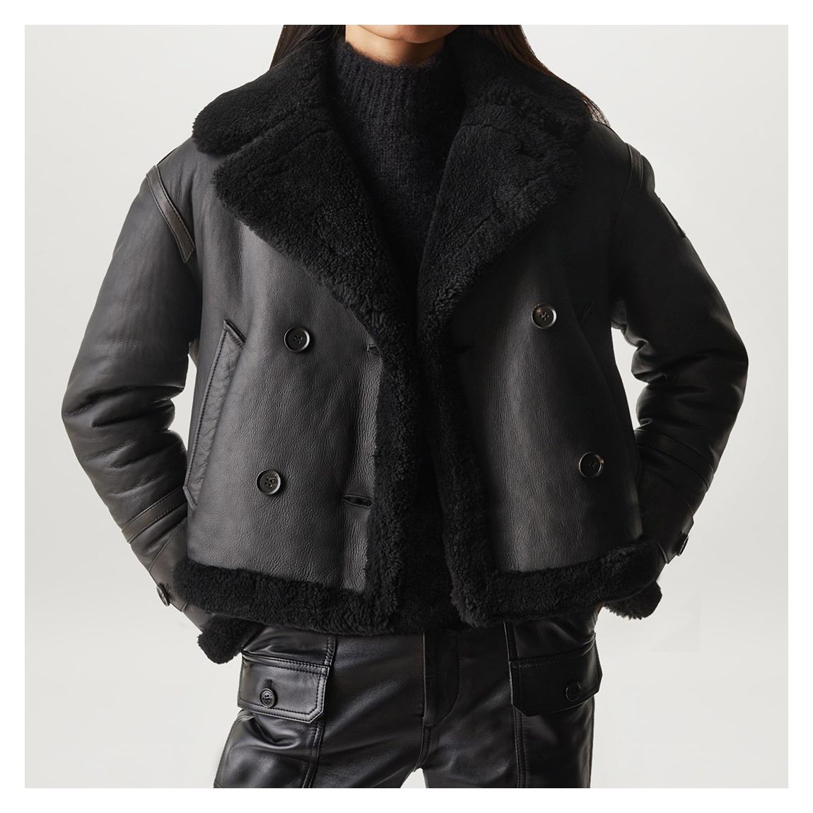 Black Cedar Leather Aviator Jacket
