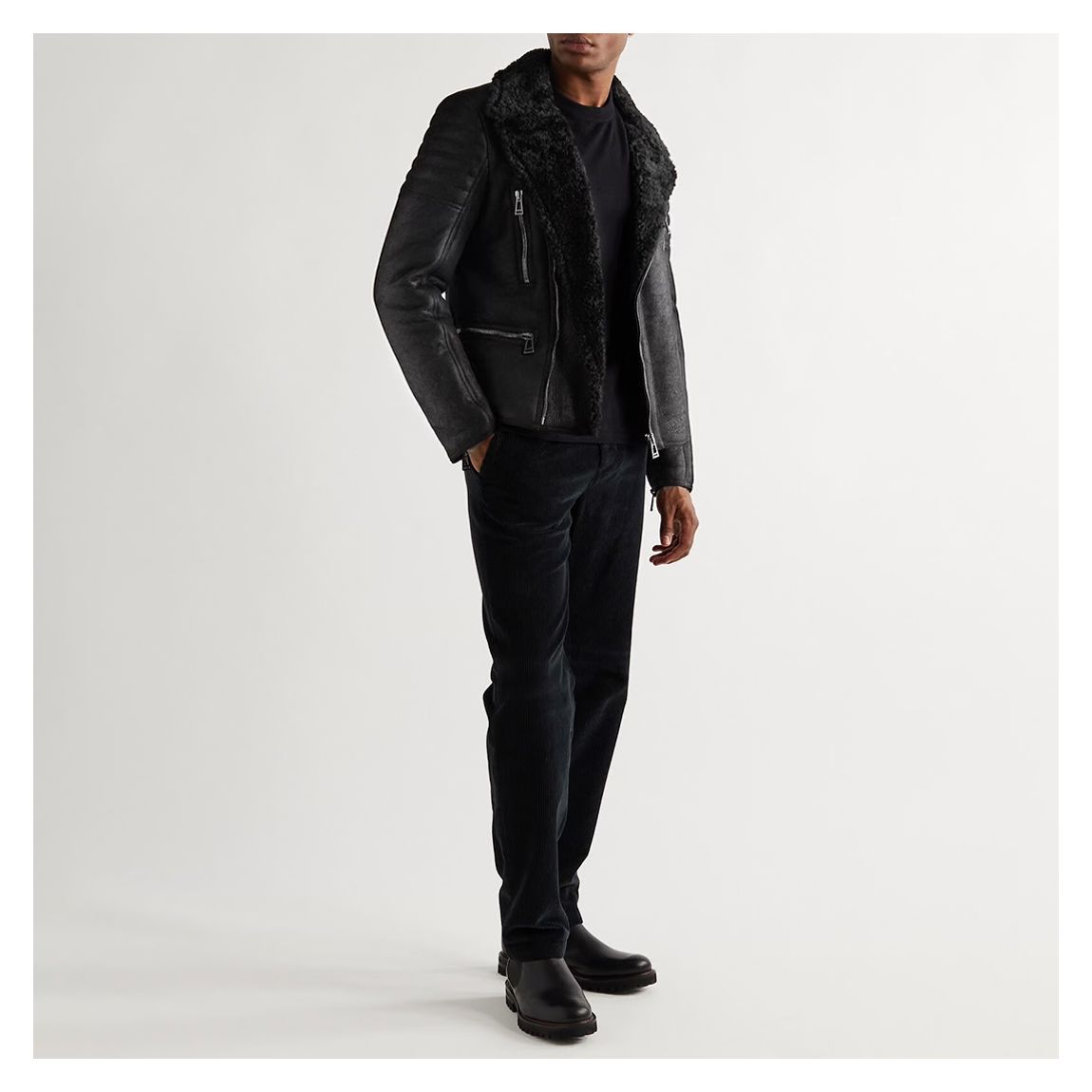 Black Fraser Leather Jacket main product photo