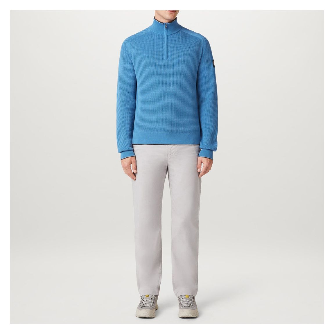 Blue Cole Quarter Zip Cotton Jumper main product photo