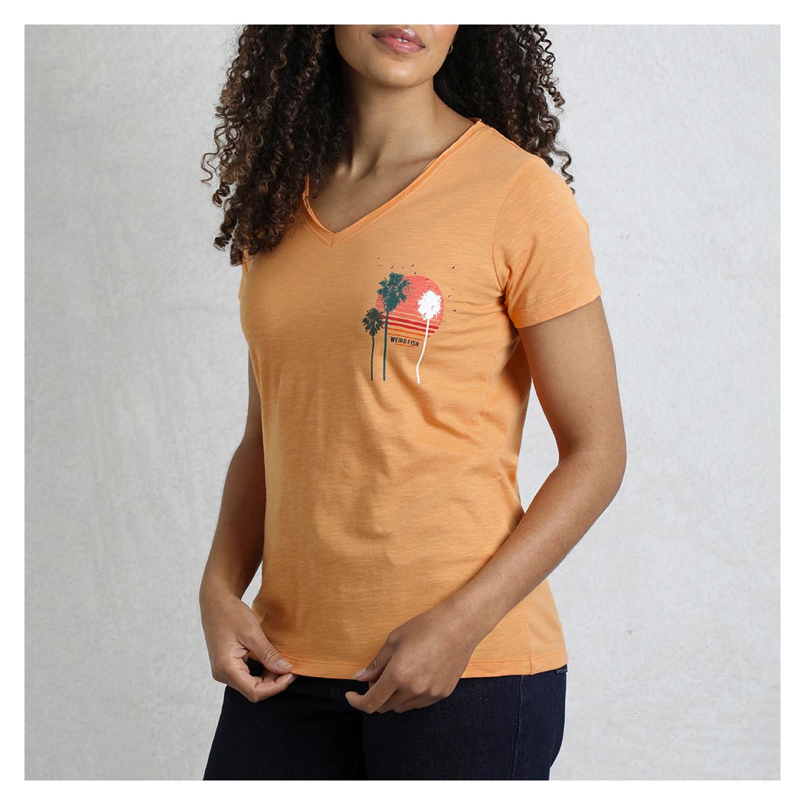 Orange Marl Slub Graphic Tee main product photo
