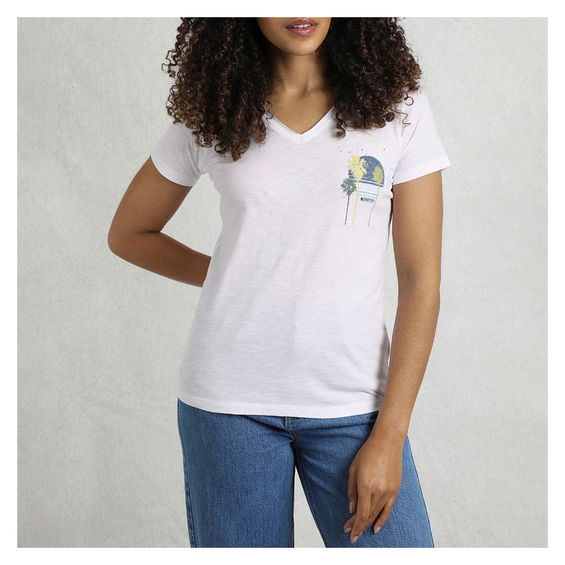 White Marl Slub Graphic Tee main product photo