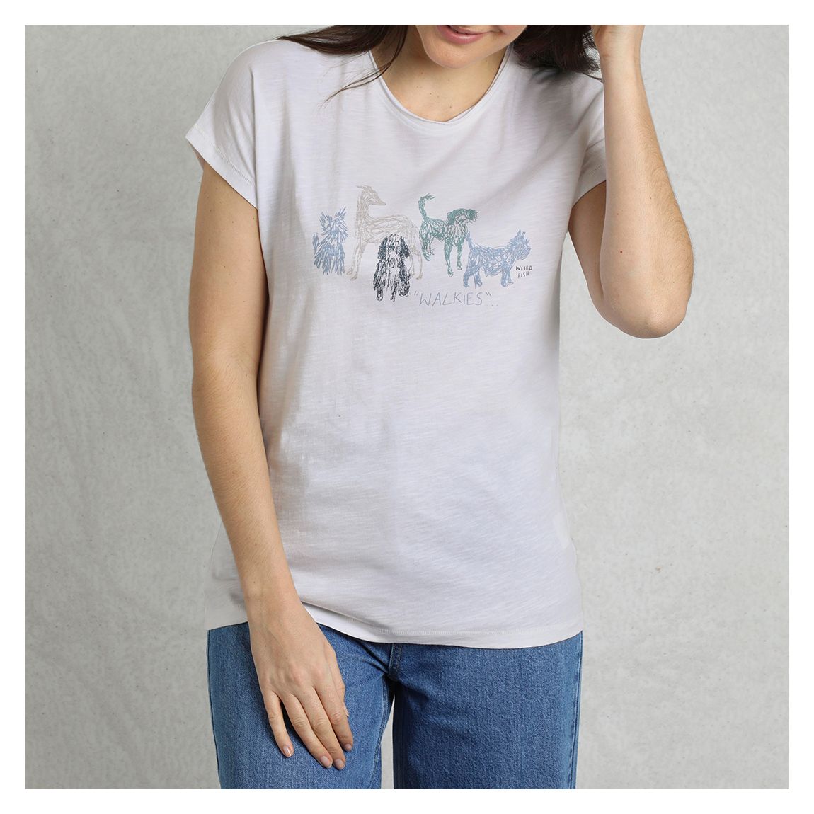 White Marl Slub Dog Graphic Tee main product photo