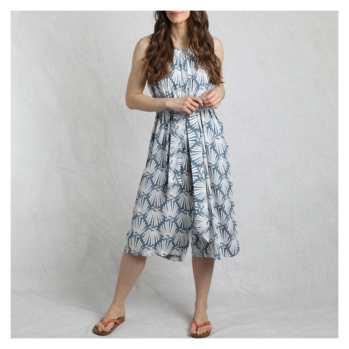 Dusty Blue Printed Nalani Jumpsuit main product photo