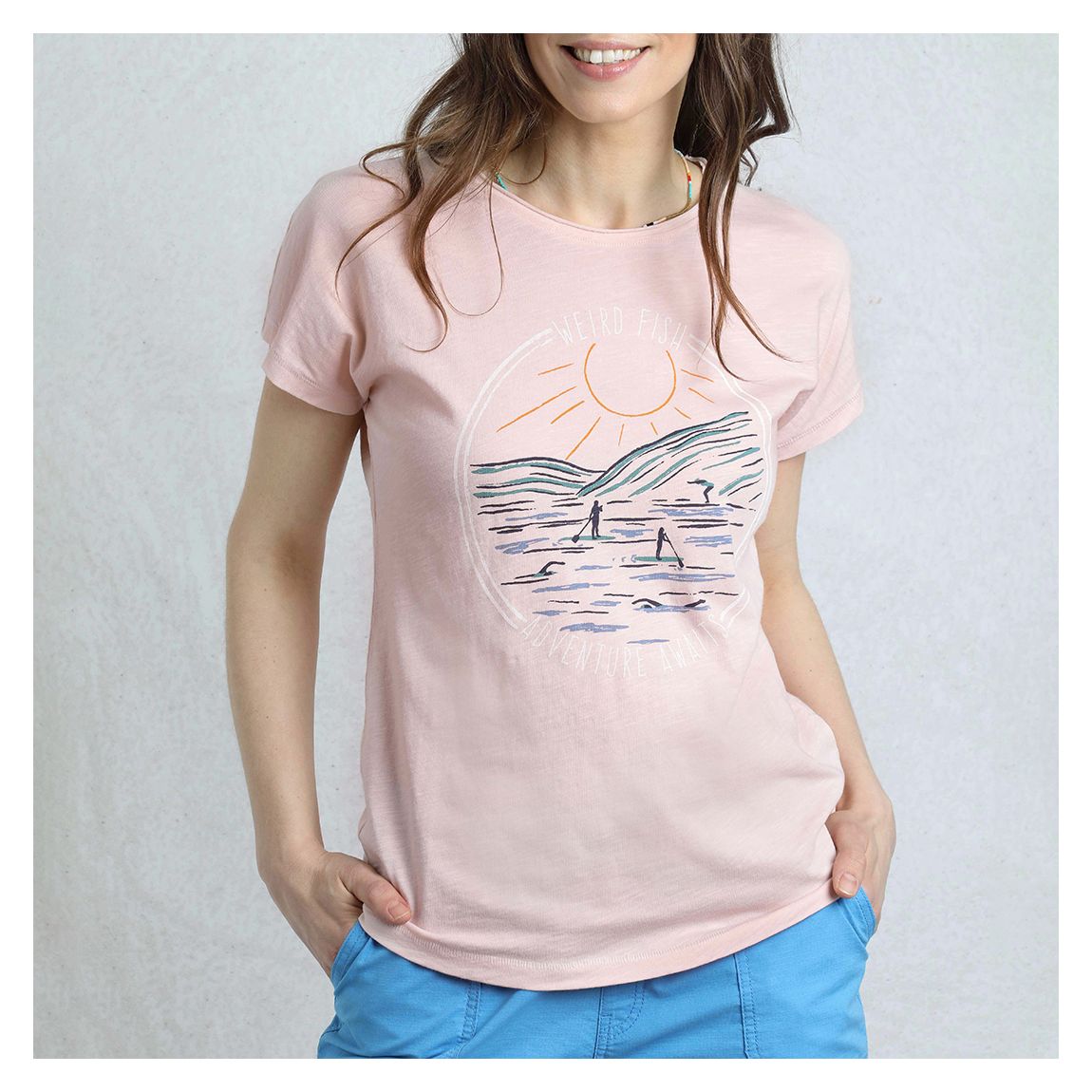 Pale Pink Organic Slub Graphic Tee main product photo