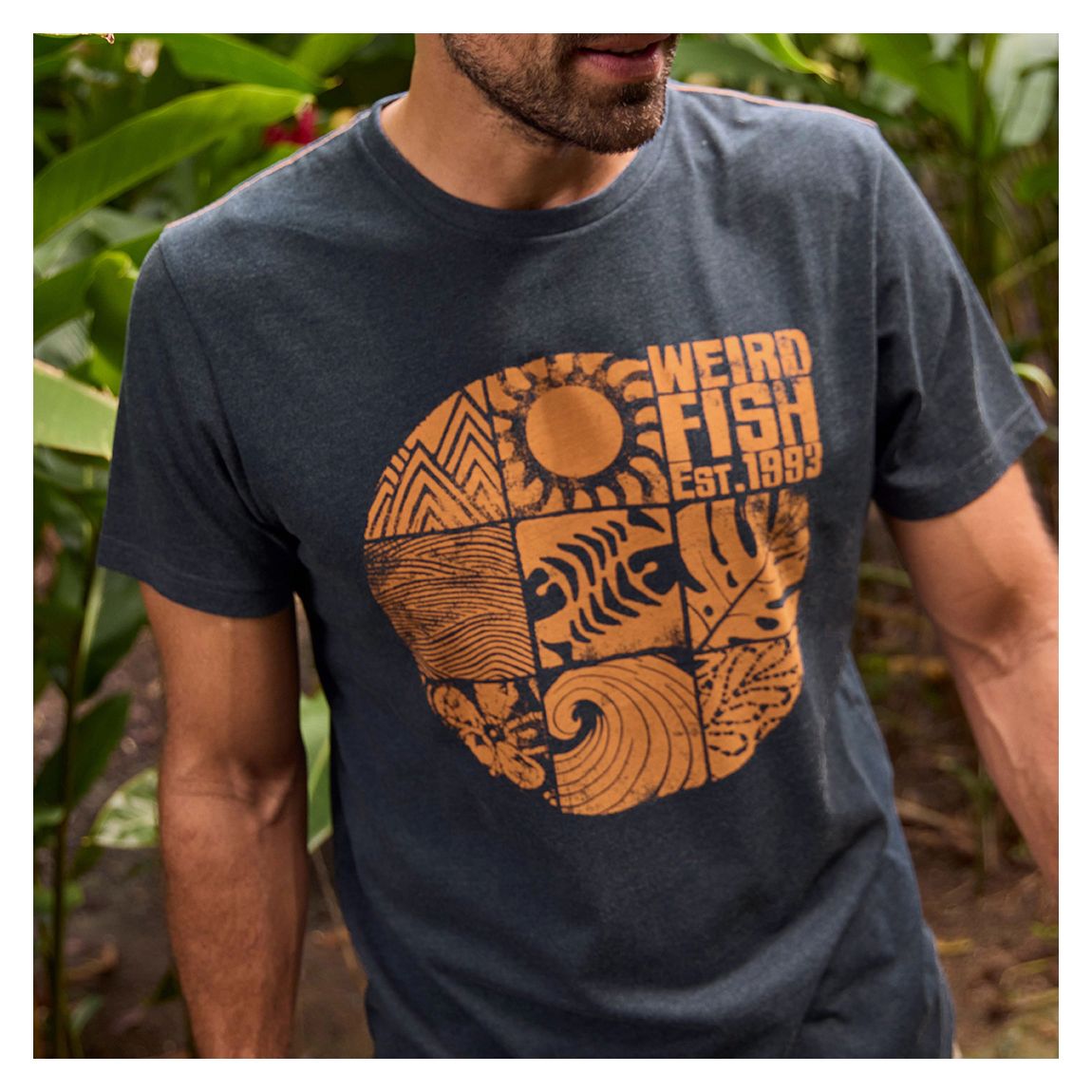 Navy Summer Sector Front Print Graphic T-Shirt main product photo