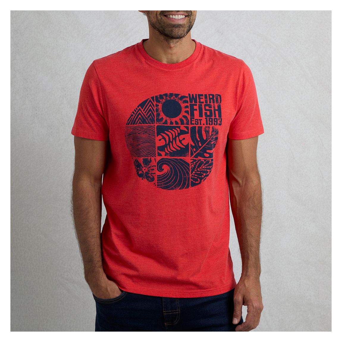Red Summer Sector Front Print Graphic T-Shirt main product photo