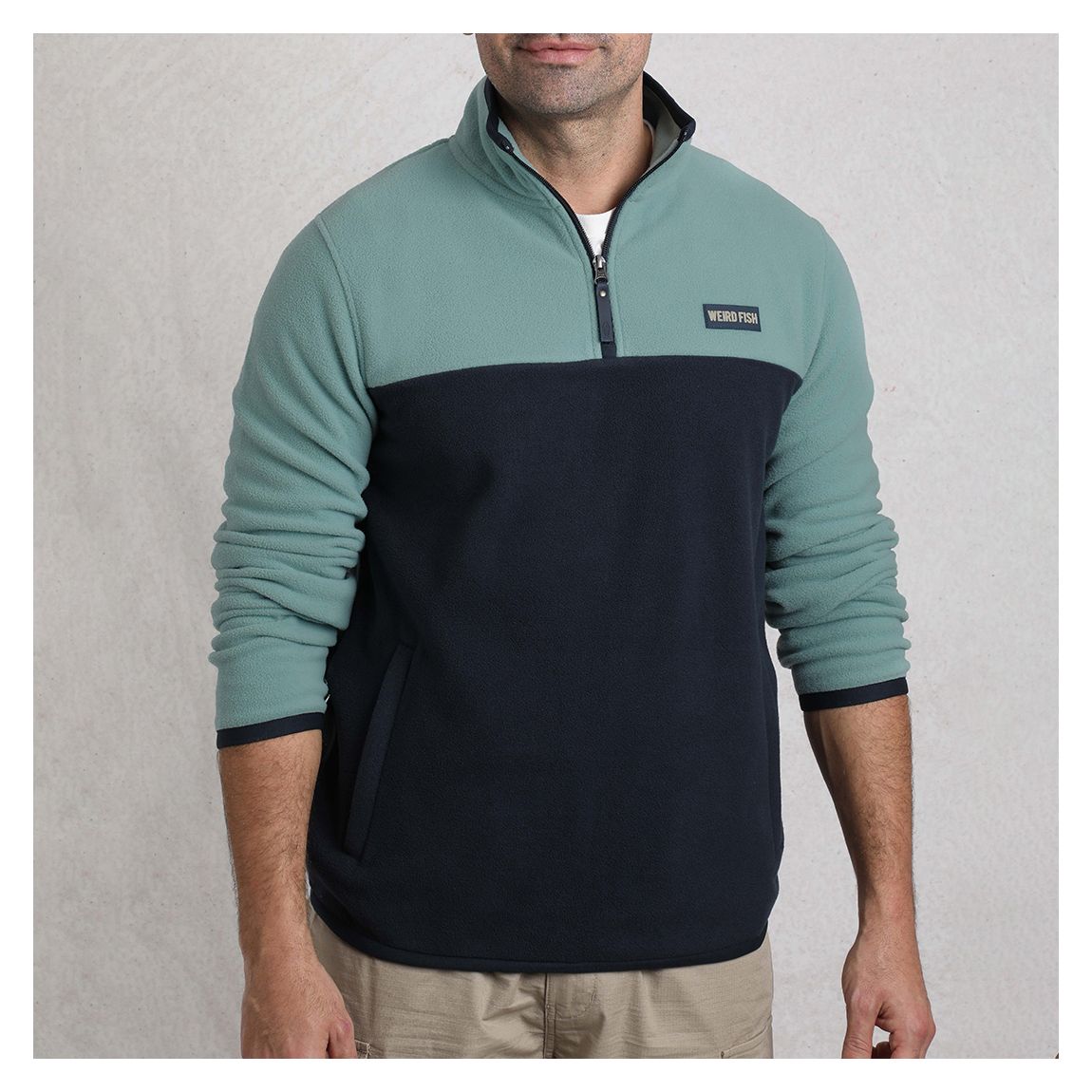 Turquoise/Black Tristan 1/4 Zip Microfleece main product photo
