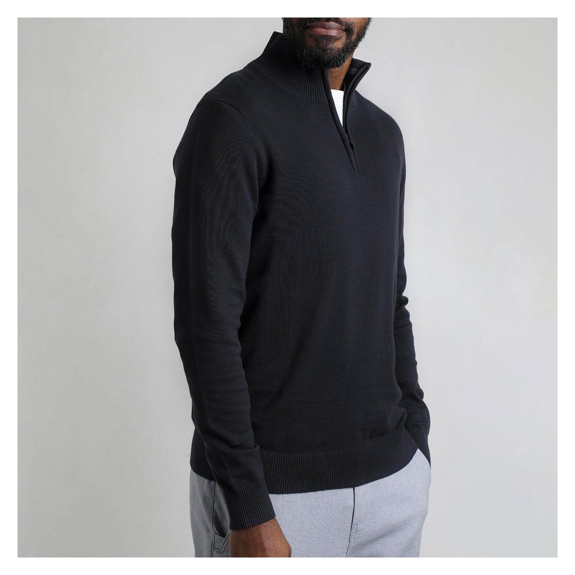 Navy Baxter Fine Knit 1/4 Zip Jumper main product photo