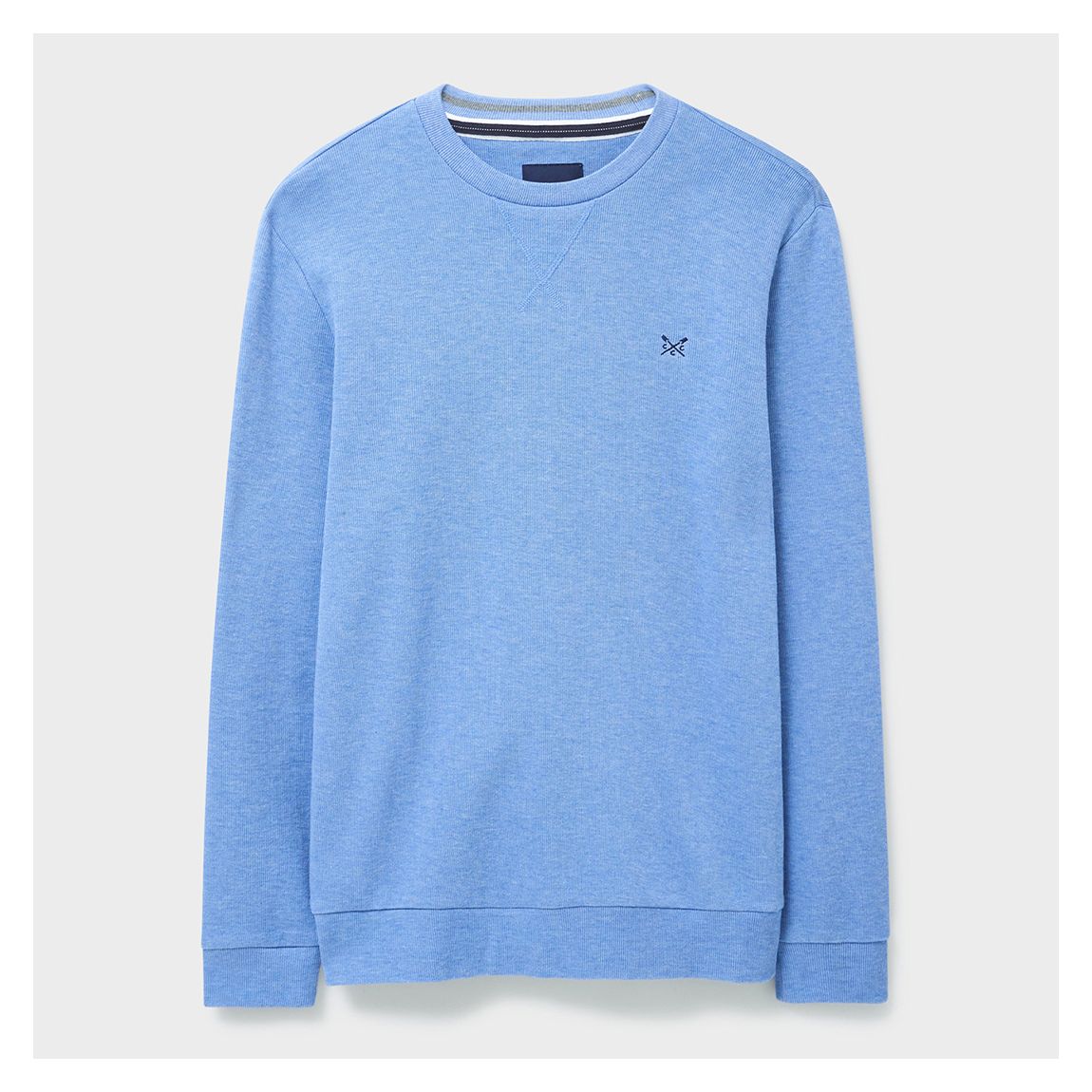 Light Blue Marl French Rib Crew Jumper main product photo
