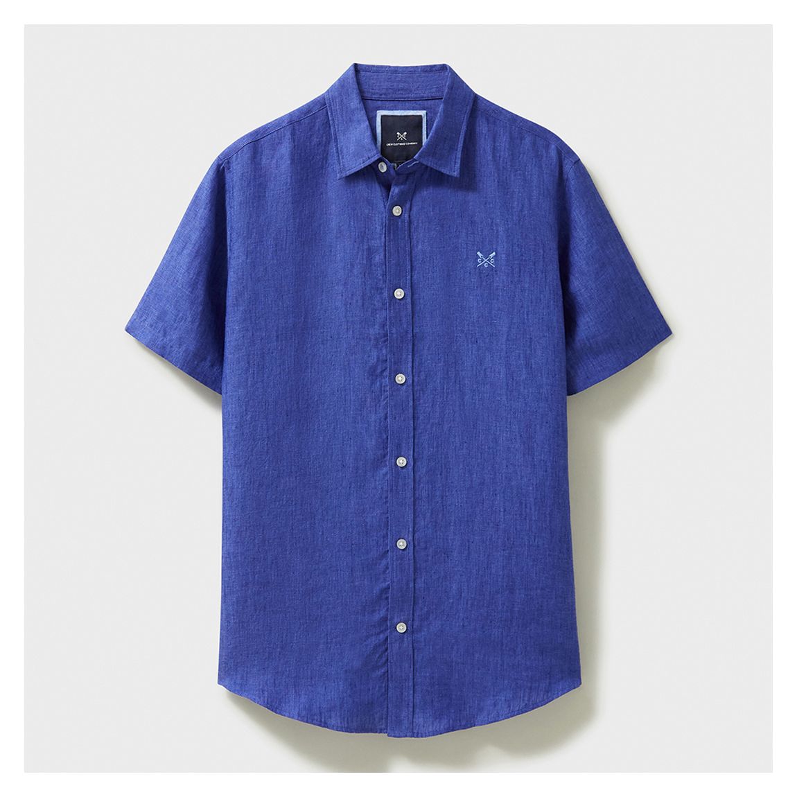 Electric Blue Linen Short Sleeve Shirt main product photo