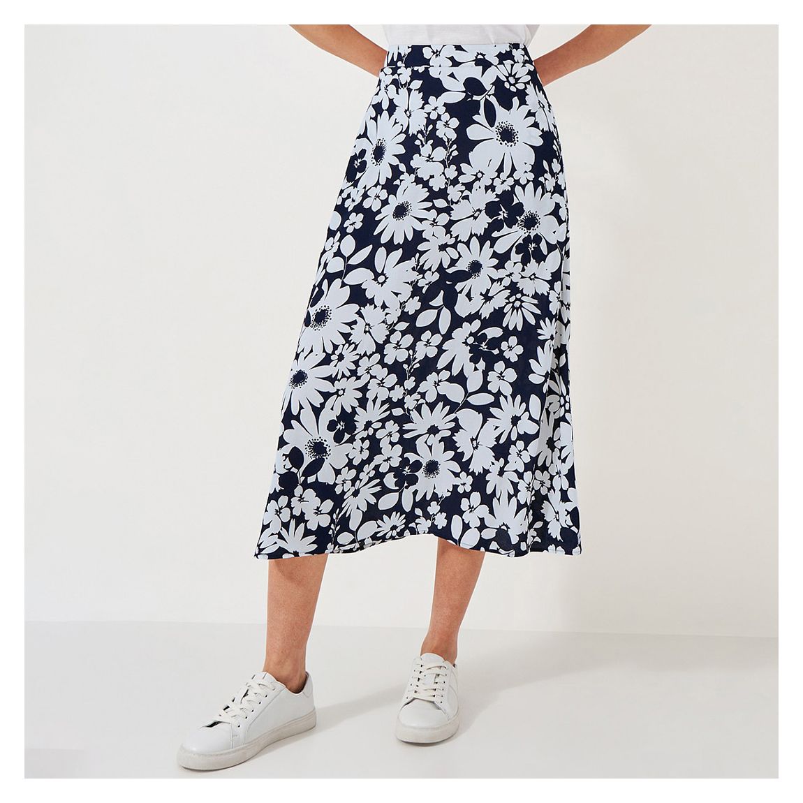 Navy Printed Amber Midi Skirt main product photo
