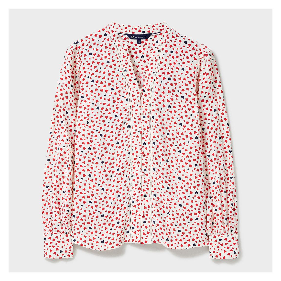 White Anais Heart Print Blouse main product photo